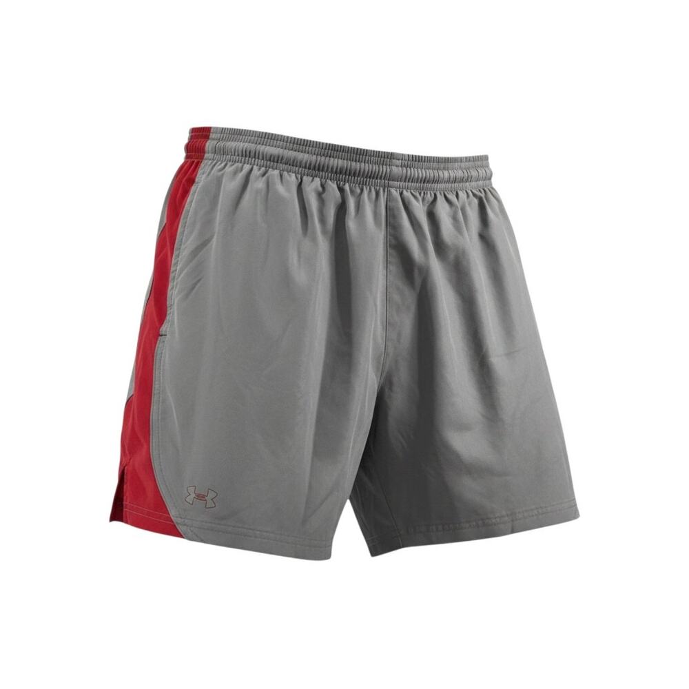 Under Armour Men's Running Shorts Gray Red LG Athletic Training Gym